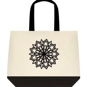 Brand new cream & black mandala design fabric tote bag.